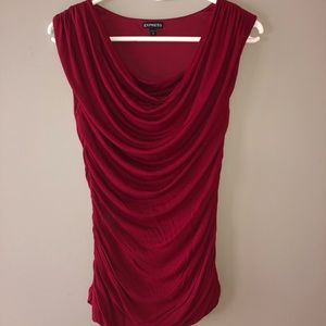 Red ruffled tank